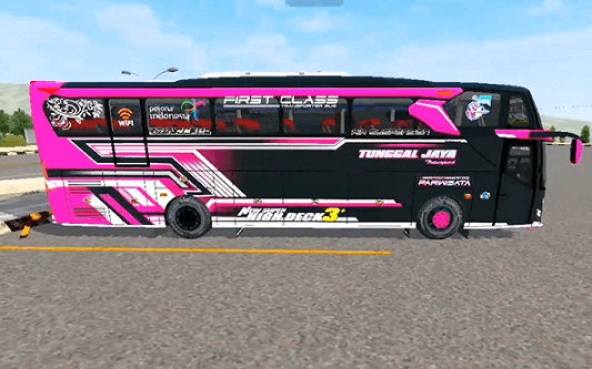 Mod Bus Tunggal Jaya JB3 Black Pink SHD