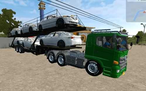 Mod Truck Hino Muatan Mobil Full Animasi