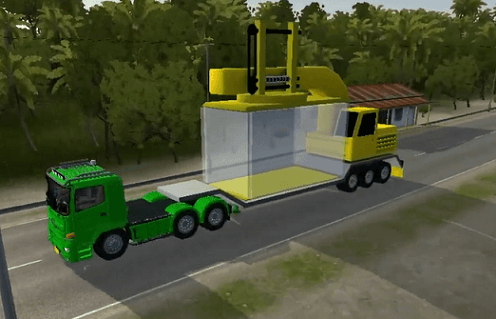 Mod Truck Hino Trailer Muatan Berat Crane Full Animasi