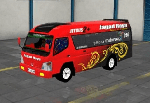 Mod Mobil Elf Travel Pesona Indonesia Merah Terbaru