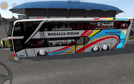 Mod Bus Rosalia Indah Double Decker Full Anim Terbaru